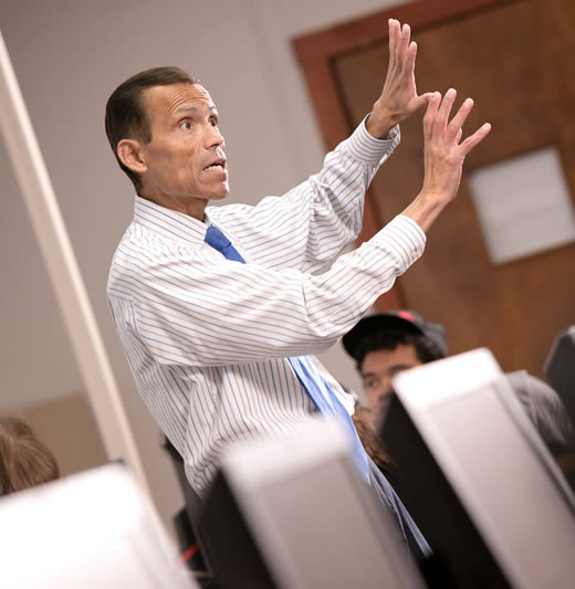 Professor lecturing in front of class