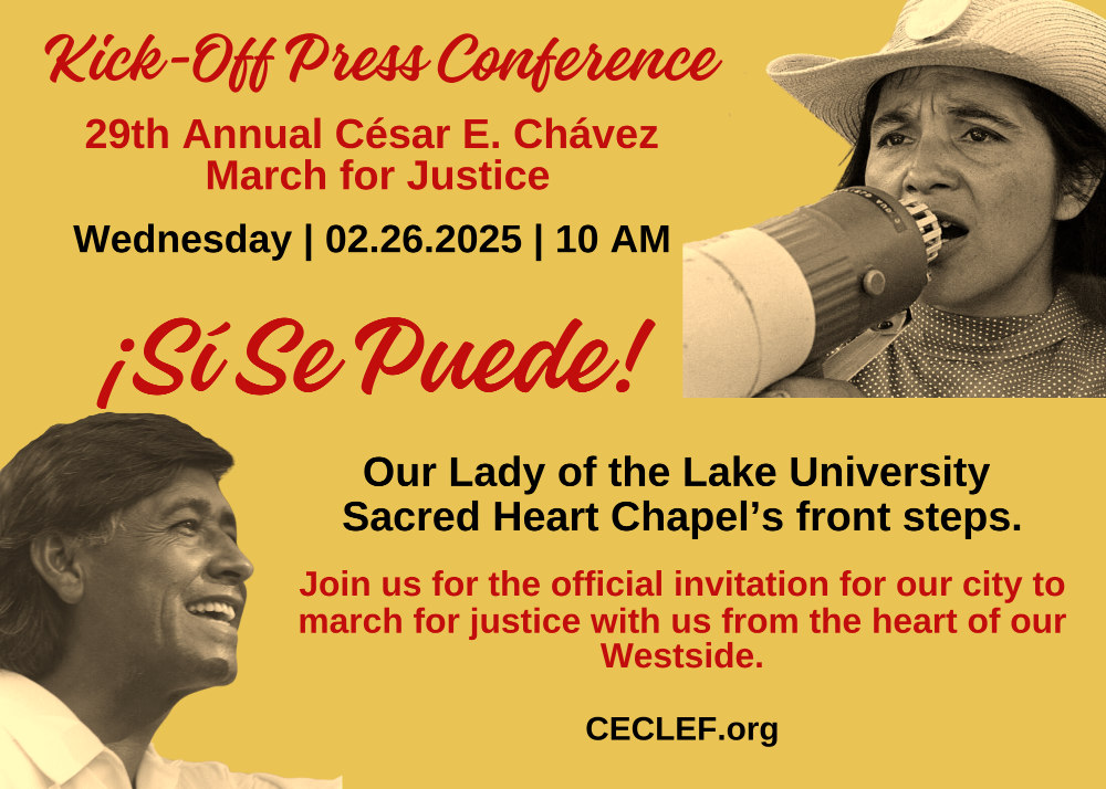 Invite for the Cesar Chavez March for Justice Press Conference