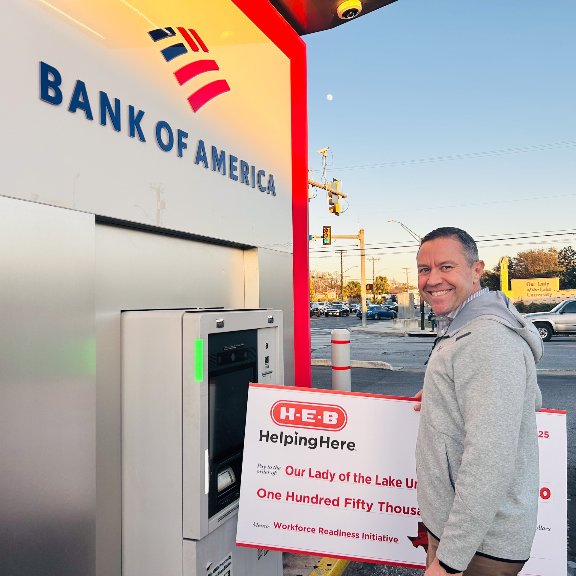 HEB donations deposited at the local ATM