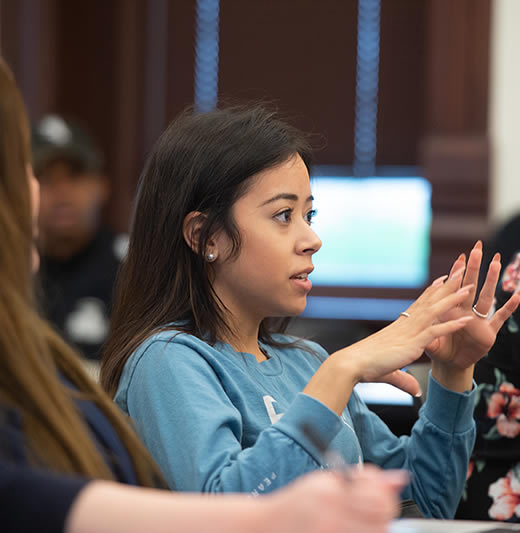 Female student in class 