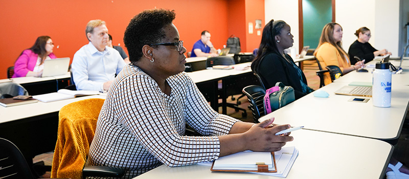 Students sitting in class 